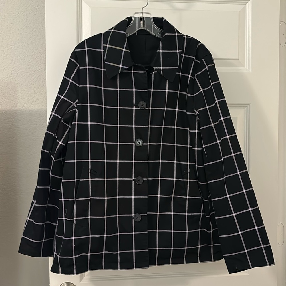 American Living reversible black and black and white square coat/jacket cotton